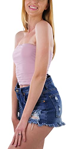 Image of ToBeInStyle Women's Cotton-Spandex Blend Stretchy Tube Top