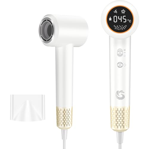 KARFUN Phon Capelli Professionale, 2200W Asciugacapelli Ionico Professionale, 400 Milioni di Ioni Negativi, 110000 RPM Asciugatura Rapida, Regolazione Intelligente Temperatura, Basso Rumore