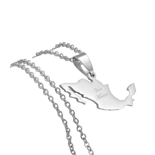 Collier Mexique en argent gravé carte de la ville pour sublimer vos tenues d'été