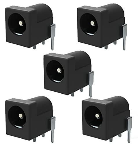 Breadboard-Friendly 2.1mm PCB Mounting Female DC Power Barrel Jack (5 PCS DC Power Jack)