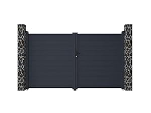 Vente-Unique Metall-Doppelflügeltor Nazario 300 x 173 cm