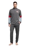 GX GARGIX Pigiama Uomo Invernale in Pile Coral Maglia a Mezzo Collo con Bottoni e Polsini Pantaloni Lunghi Polsini Vari Colori Fantasie Taglie M-XXL (IT, Testo, L, Regular, Regular, Daniele/Grigio)