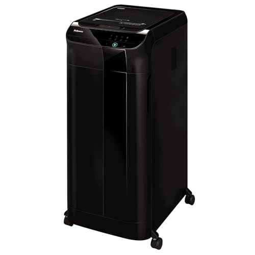 Fellowes AutoMax 600M 2-in-1 Heavy Duty Auto Feed Commercial Paper Shredder with Micro-Cut, Black