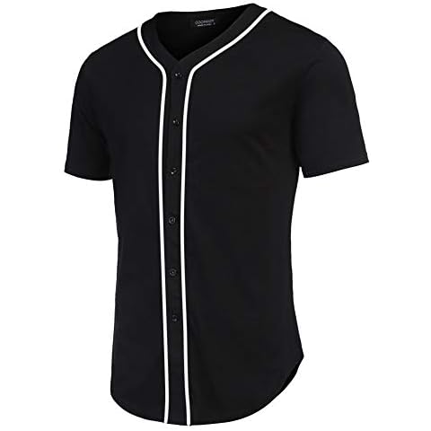 Coofandy Men's Short Sleeve Baseball Jersey Cover