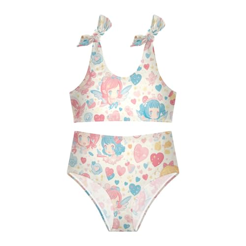 KLL Cute Cute Fairy Girl 2 Piece Bikini Sets Beach Swimsuit Swimwear Adjustable Shoulder Strap3