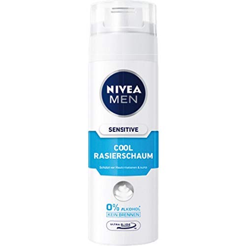 Nivea Men , 2er Enfriamiento Espuma de Afeitar para Hombres Sensitivo Cool, 2 x 200 ML