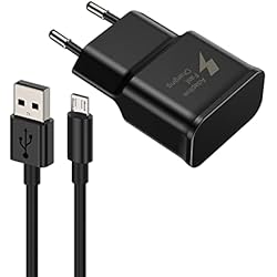 Cargador Carga Rapida Micro Usb Cargador rápido de 15W y Cable USB a Micro de 2m, Compatible con Samsung Galaxy S7, S7 Edge, Galaxy S6, S6 Edge, S4, S3, A6, J7, J6, J5, J3, Note5, Note4, Note2, Tab S, Tab S2, Moto G5, E6, E5, E4