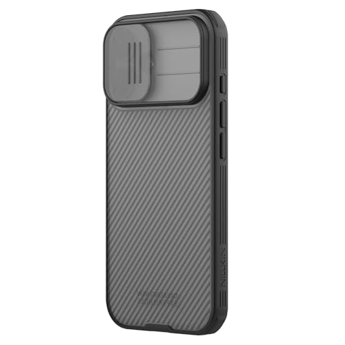 Image of Nillkin for iPhone 17 Case with Slide Camera Cover, Thin Slim Fit, Shockproof Protective, Protector Privacy, Phone Case iPhone 17 Camera Lens Protector 6.3 inch, Transparent Black