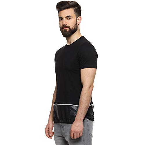 Image of CAHOOT Men's Blue and Mint Ombre Henley Neck Short Sleeve Regular Fit T Shirt for Regular Wear