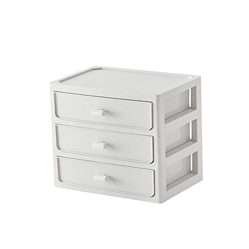 Drawe Box Clear Stacking Schubladeneinheit Kunststoff Frontbox 3 Schubladen Office Aufbewahrungsbox Arbeitsplatten Schubladen, L26 x B18 x H22.2 cm