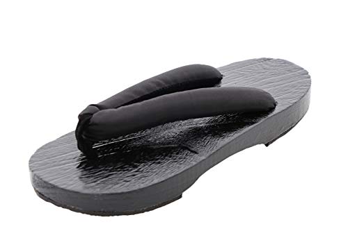 K-G-50 Pur Negro Original Japón Geta Madera Sandalia Tabi Kimono Geisha Kendo Samurai, Negro , 40/42 EU