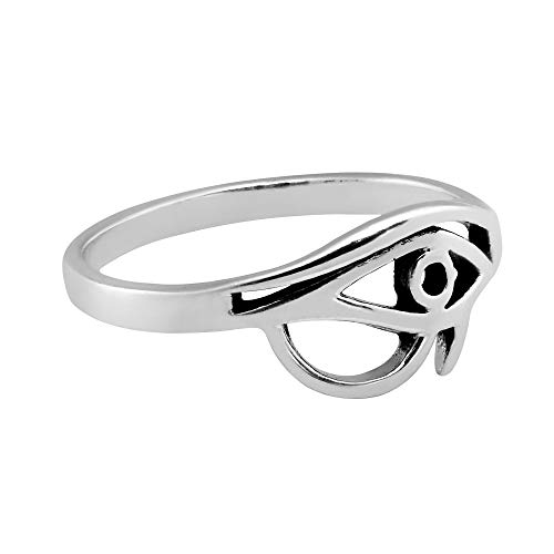 AeraVida Mystical Eye of Ra Protective Symbol .925 Sterling Silver Band Ring2
