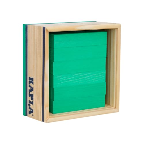 KAPLA Juego de construcción de 40 plaquetas de madera, color verde claro