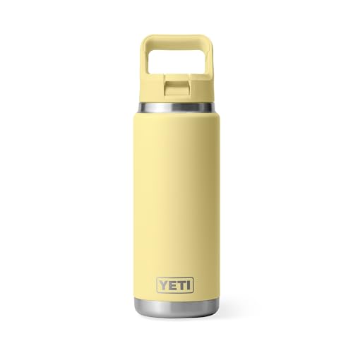 Image of YETI Rambler 26 oz Bottle, Vacuum Insulated, Stainless Steel with Color Matching Straw Cap