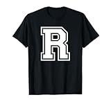 Letter R Name Initial Varsity Alphabet Monogram T-Shirt