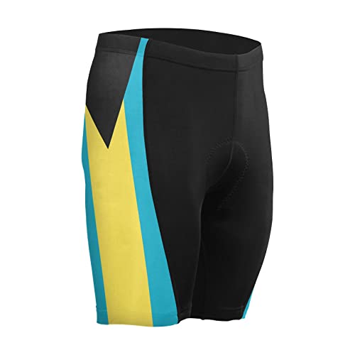 The Bahamas Flag Men's Bike Shorts Padded Cycling Bicycle Biking Shorts Tight Multicolor