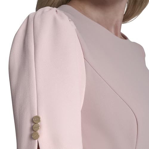 Image of DKNY Women's Button Short Sleeve Fit and Flare Dress