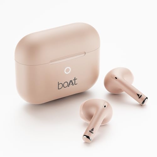 Image of boAt Airdopes Joy v2 w /Up to 35H Battery, Pocketable Design, ASAP Charge, 13mm Drivers, Easy Touch Controls, ENx Tech, Beast Mode, IWP & App Support TWS Bluetooth Earbuds with mic (Dusty Rose)