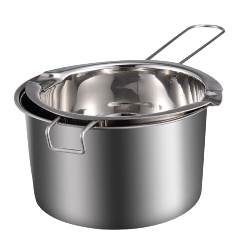 VINTORKY Pentola a Bagnomaria in Acciaio Inox 201 Doppia Caldaia 14 Cm Superficie Liscia Per Sciogliere Cioccolato e Burro in Cucina e Laboratorio Di Candele