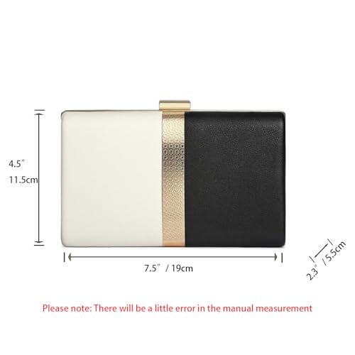 Evening Clutch for Women, Evening Bag Crossbody Bag Wedding Bridal Purse Cocktail Party Prom (Black)