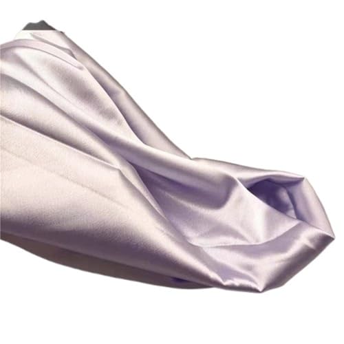 Tissu satin au mètre épais micro-élastique bleu foncé imitation soie pour couture