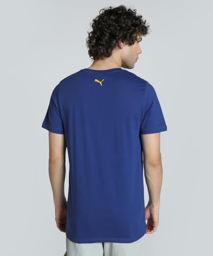 Image of Puma Men Cotton Regular Fit T-Shirt with Graphic Print Logo