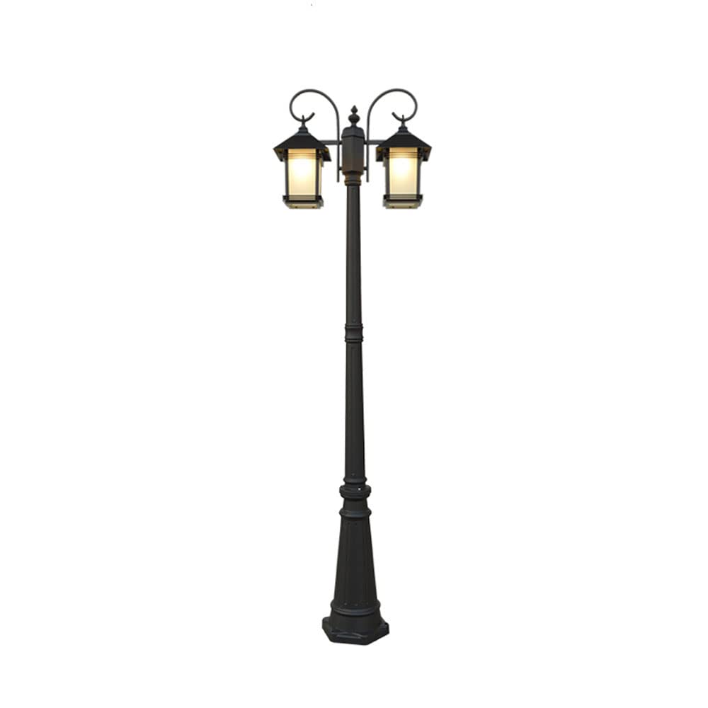 Lampy Zewnętrzne Na Słupach Oświetleniowych, 2-Punktowe, Czarne Wykończenie, Lampa Krajobrazowa, Antykorozyjna, Aluminiowa, Wysoka Lampa Słupowa, Ip56, Wodoodpo(Wysokość 290 Cm)