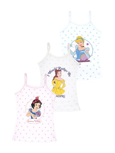 Image of BODYCARE Disney Princess Printed Girls Camisole Pack of 3 | 100% Cotton | Ultra Soft Breathable Innerwear | Skin Friendly, Tagless Comfort | Ideal for School