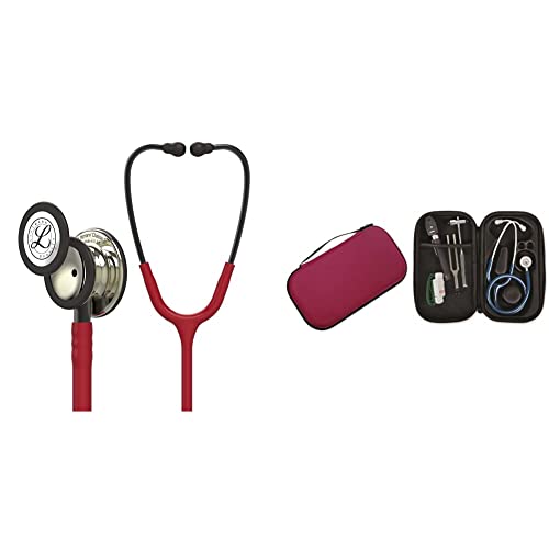 Stéthoscope 3M Littmann Classic III bordeaux édition champagne avec étui GIMA de protection