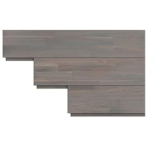 Interbuild Solid Acacia Wood Shiplap Wall Paneling for Indoor Use- 48 in. L x 6 in. W x 0.4 in. T - (Pack of 5) - Dusk Grey Cover