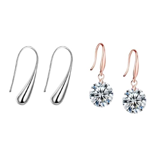 Nilus Collection Trendy Water Drop Stud Earrings for Girls and Women (Rose Gold) (Silver Rose Gold) (B0CYCGXQHT) Amazon Price History, Amazon Price Tracker