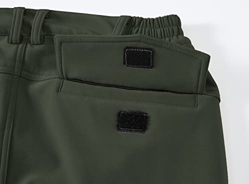 Tbmpoy Women's Outdoor Softshell Pants Waterproof Quick Dry Fleece Lined Hiking Cargo Pants Army Green S #TOP5