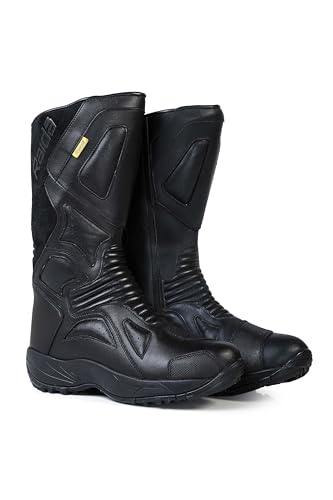 Image of Raida Explorer Motorcycle Boots | Ankle, Shin, & Heel Protection | Memory Foam Insole | Leather (Black, 9)
