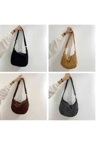 Ulisty Women Small Corduroy Hobo Bag Wide Strap Crossbody Bag Shoulder Bag Casual Handbag Daily Bag2