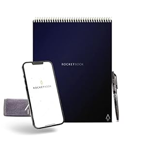 ROCKETBOOK Flip – Letter A4 Size Dark Blue – Smart Infinitely Erasable Legal Pad – Lined/Dot Grid – Includes Pilot…