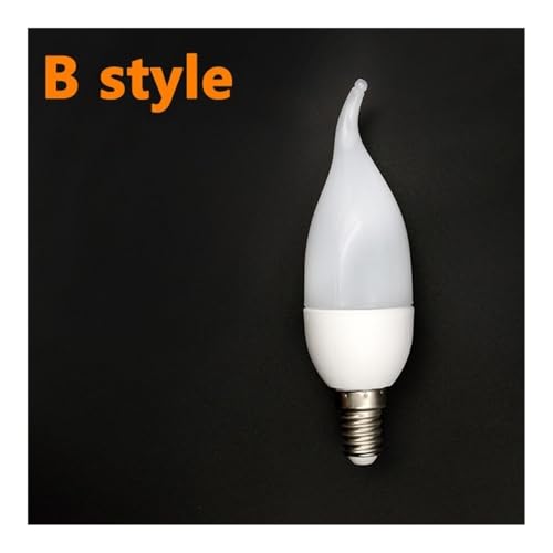 Bombilla de vela LED E14 2W con cubierta blanca 1fortunate de luz cálida para lámparas pack de 10 6