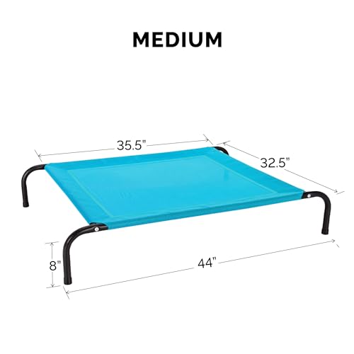 Image of FurHaven Elevated Pet Cots - Cooling & Breathable Nylon Mesh Hammock for Dogs /Easy-to-Assemble / / Durable and Reinforced /Perfect for Rest & Relaxation Outdoors - Capri Blue, Medium