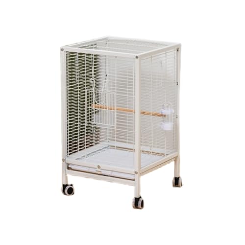 jsdskw 鳥かご 鳥かご 大型 鳥ケージ キャスター付き 鳥かご移動便利 ダブルロック設計 清掃が簡単 餌入れ付き ル鳥かご 複数飼い大型インコ ケージ セキセイインコゴザクラインコオカメイ (【フルネットワーク】)