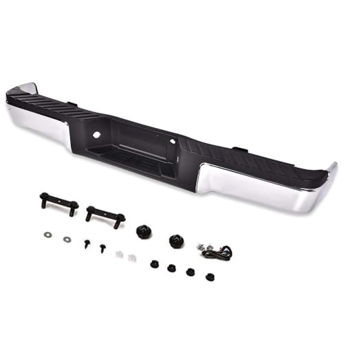 DOTCOM Rear Step Steel Bumper Assembly Compatible with Ford F150 Truck (W/o Sensor Hole) 2009 2010 2011 2012 2013 2014 9L3Z17906A 9L3Z17B807A Silver
