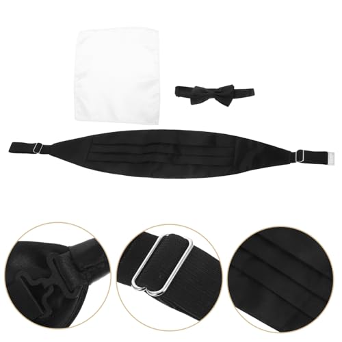Set de Hombre Cummerbund con Corbata de Moño y Pañuelo miniatura 7