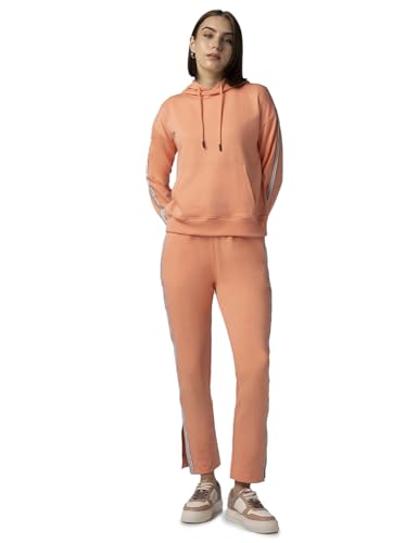 FYLTR Women's Drop Shoulder Hoodie & Joggers Set With Contrast Branded Tape on Sleeve and Jogger Side Seam - Rib Hem & Cuff | Slit Detail at Hem