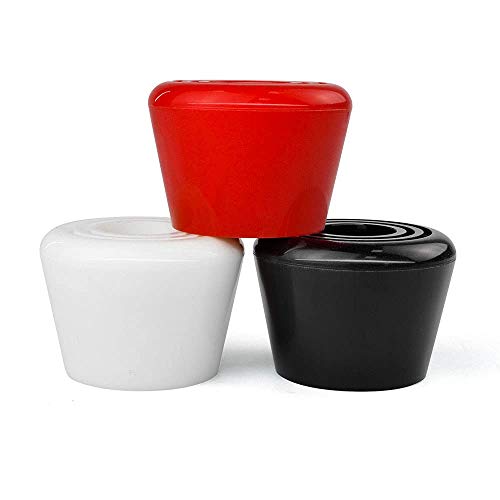 Capetos Roller Skate Durable 82A PU Rubber Brake Toe Stoppers 2-Pack with Screws - Solid Color (Red)