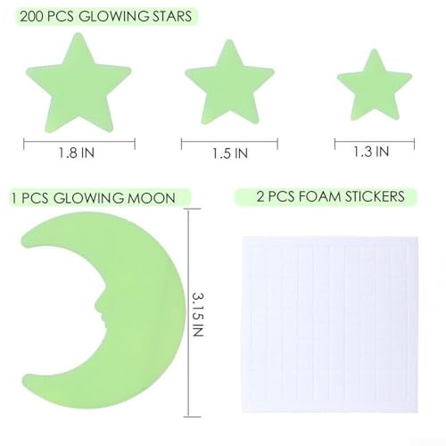 Stickers Glow In The Dark Estrellas Y Luna Para Pared miniatura 7