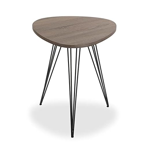 Versa Seatle Mesa Auxiliar para el Salón, la Habitación o la Cocina. Moderna Mesilla Baja, Medidas (Al x L x An) 60 x 50 x 50 cm, Madera y Metal, Color Marrón y Negro