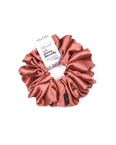 Image of Satin Scrunchies Hair Bands for Women | No-Damage Elastic Hair Ties for Ponytails & Buns | Fluffy & Stylish Rubber Bands | Extra Large Size | Pack of 5