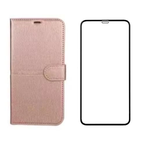 Capa Capinha Carteira Flip Cover + Pelicula 3D/9D compatível com Samsung A32 4G (Rosê)