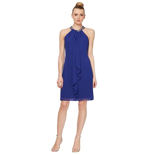 Image of S.L. Fashions Womens Jewel Halter Sheath Dress (Petite and Regular)