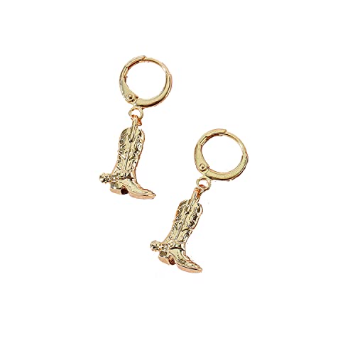 Western Cowgirl Earrings Cowboy Boot Earrings Gold Plated Boot Dangle Earrings Texas Boots Spur Drop Earring Enamel Western Jewelry for Women2