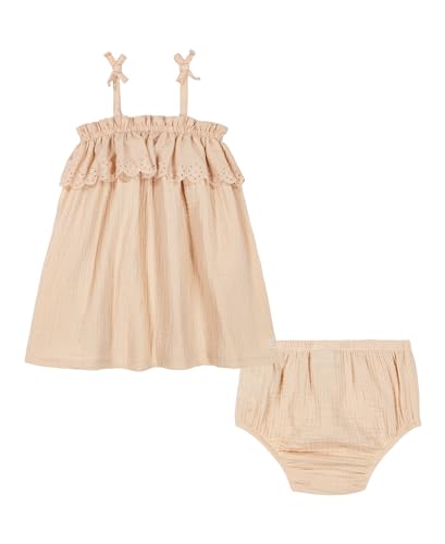 Calvin Klein Girls Woven Dress with Diaper Cover