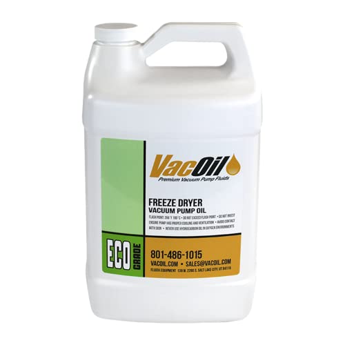 Comparison: Best Oil For Harvest Right Freeze Dryer 10 VacOil ECO Freeze Dryer Vacuum Pump Oil | 1 Gallon for Direct Drive Rotary Vane Pumps, High Grade, Molecularly Distilled & Increases Vacuum Pump Life